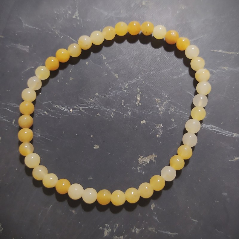 Quartz jaune - Bracelet perles 4mm - 3ème chakra de Catalogue pierres et cristaux