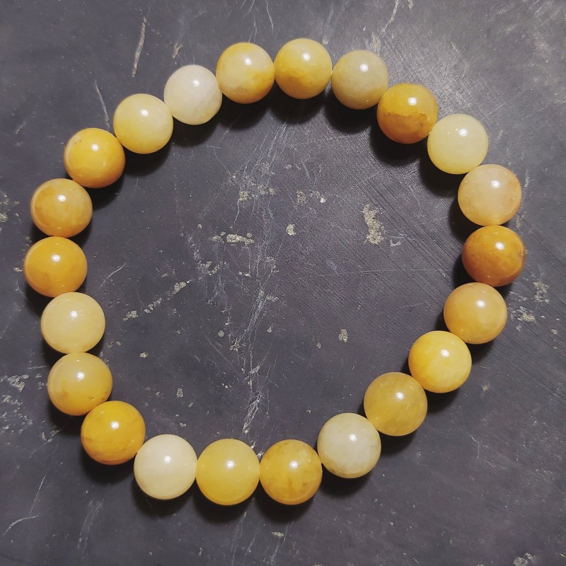 Quartz jaune - Bracelet perles 8mm - 3ème chakra de Catalogue pierres et cristaux