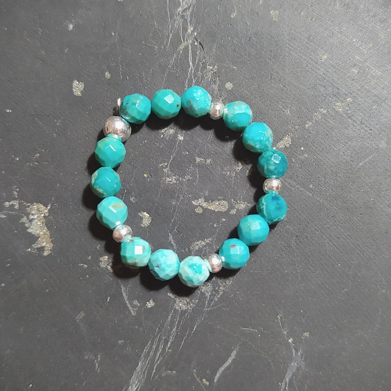 Turquoise - Bague elastique mod 2 - chakra turquoise de Catalogue pierres et cristaux