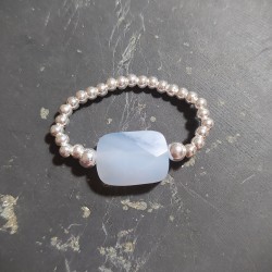 Calcédoine bleue - Bague elastique - 5ème chakra de Catalogue pierres et cristaux