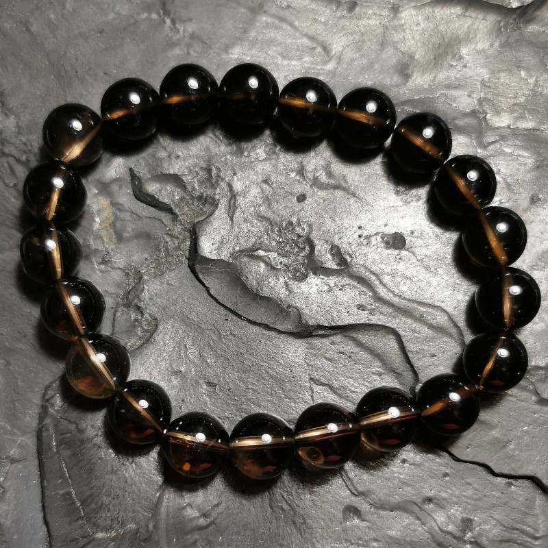 Quartz fumé - Bracelet perles 10mm- 1er chakra de Catalogue pierres et cristaux