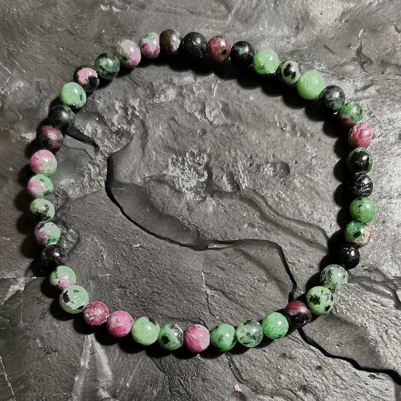 Rubis sur zoïsite - Bracelet perles 4mm - 4e chakra de Catalogue pierres et cristaux
