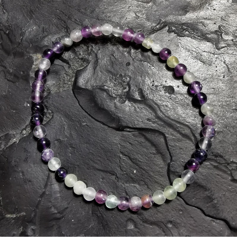 Fluorite - Bracelet perles 4mm - 6e chakra de Catalogue pierres et cristaux