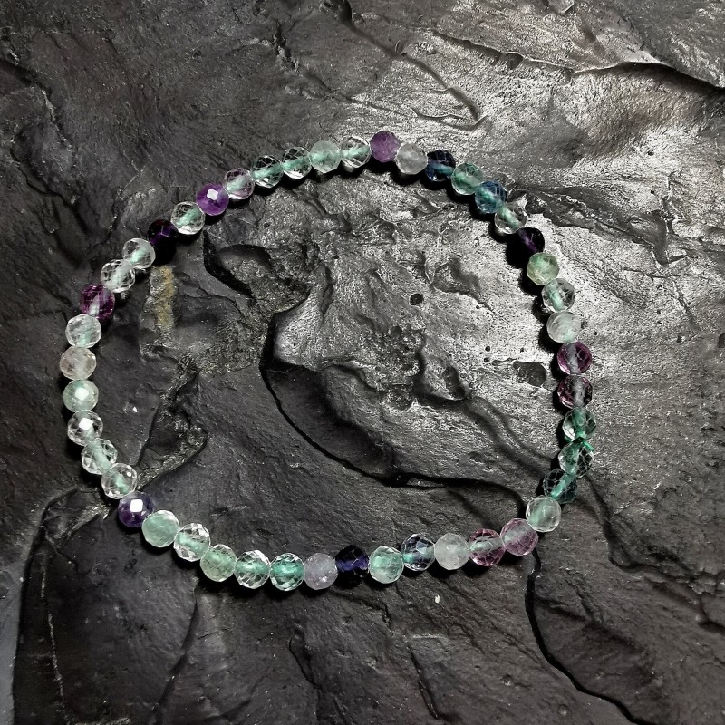 Fluorite - Bracelet facetté - 6e chakra de Catalogue pierres et cristaux