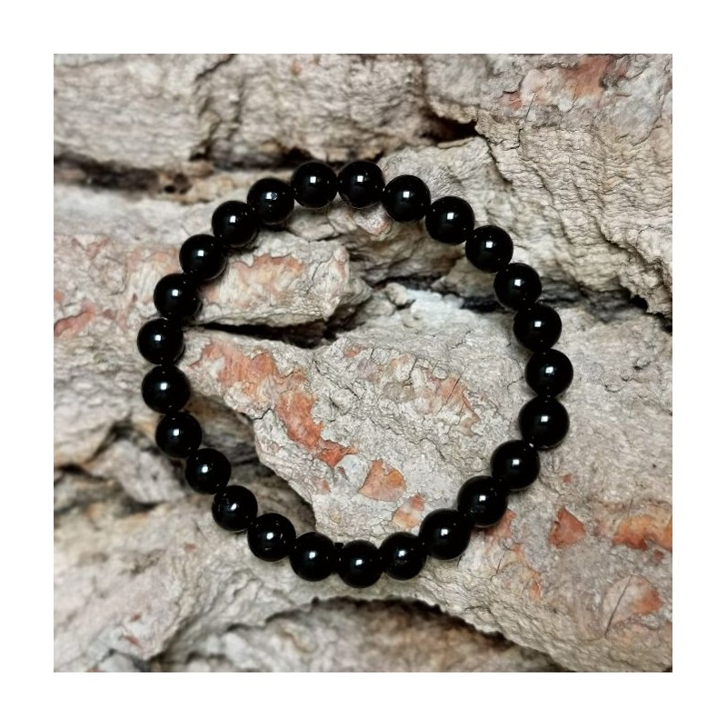 Tourmaline noire - Bracelet perles 8mm - chakra bordeaux de Bracelets
