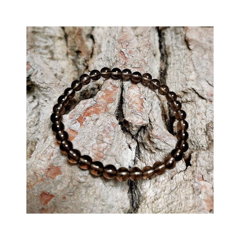 Quartz fumé - Bracelet perles 6mm- 1er chakra de Catalogue pierres et cristaux