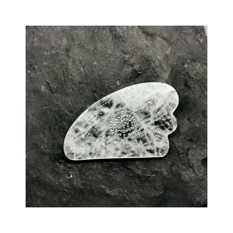 Cristal de Roche - Gua Sha de Pierres du 6ème chakra