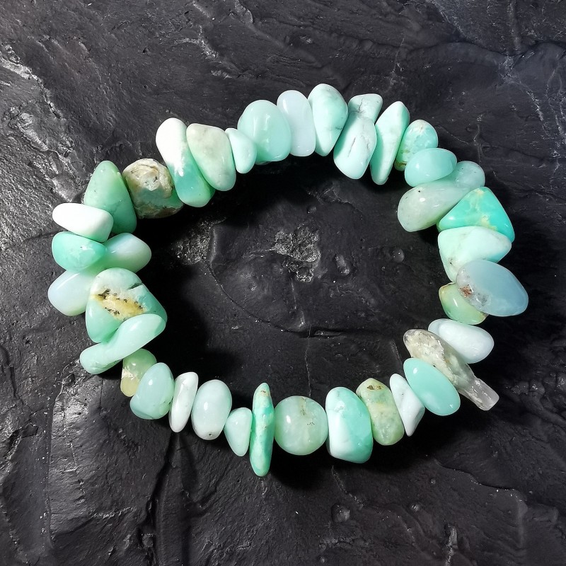 Chrysopale - Bracelet baroque grand - chakra turquoise de Catalogue pierres et cristaux