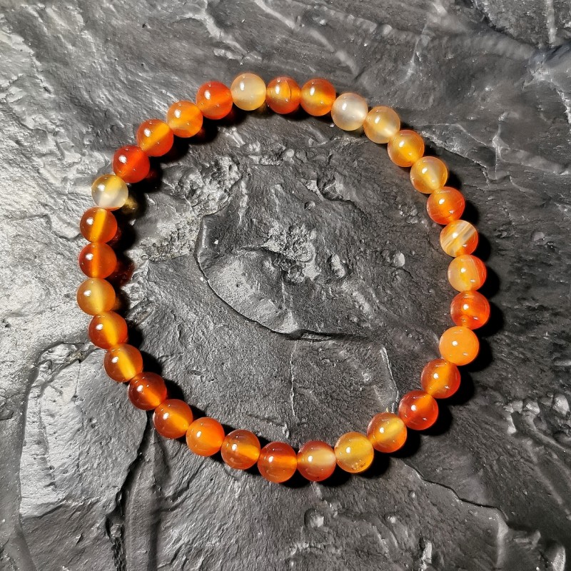 Cornaline - Bracelet perles 6mm - 2e chakra de Catalogue pierres et cristaux
