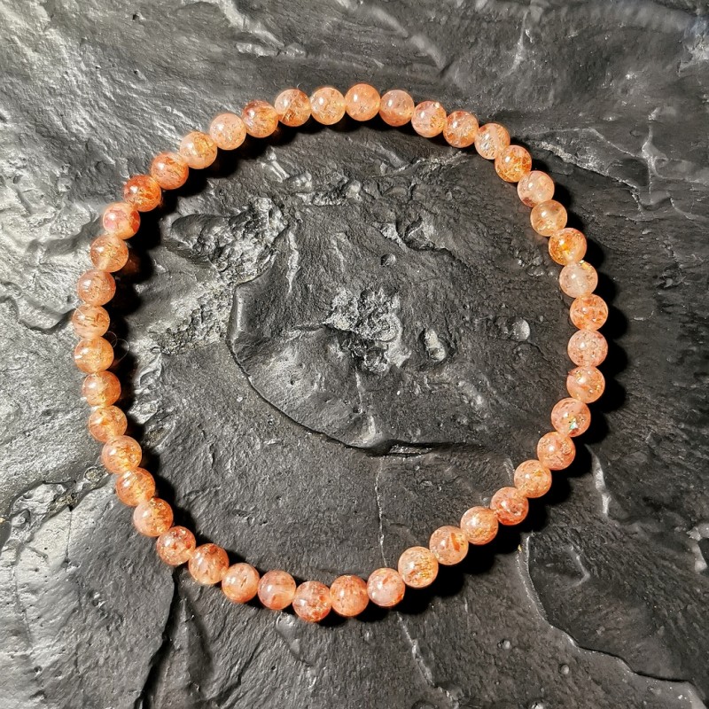 Pierre de soleil - Bracelet perles 4mm - 2e chakra de Catalogue pierres et cristaux