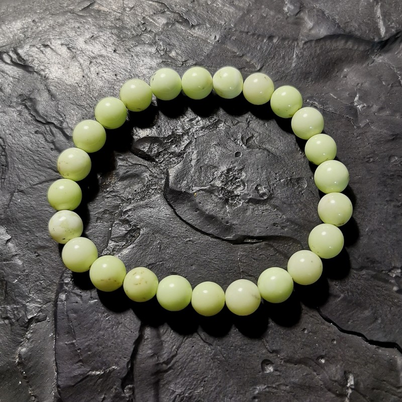 Magnésite citron - bracelet perles 8mm - chakra pistache de Bracelets