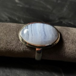 Calcédoine bleue - Bague...