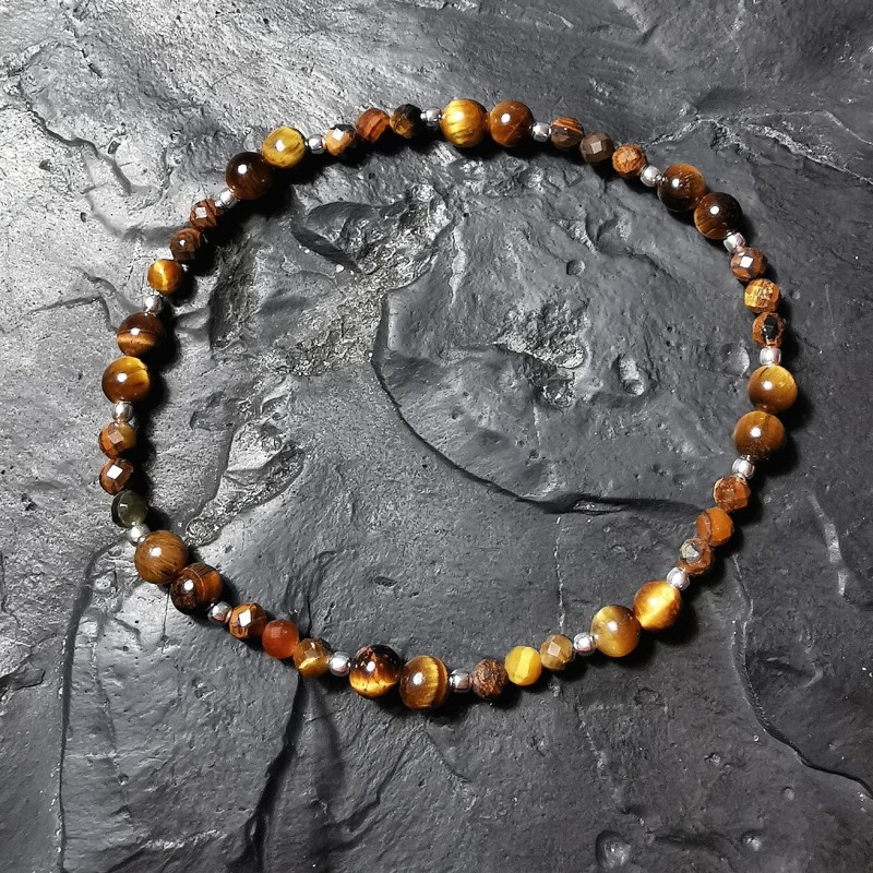 Œil de tigre - Bracelet avec perles en argent - 3e chakra de Catalogue pierres et cristaux