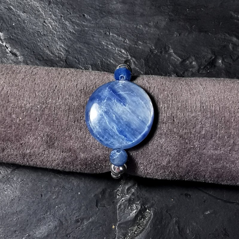 Cyanite - Bague elastique mod.2 - 5e chakra de Catalogue pierres et cristaux