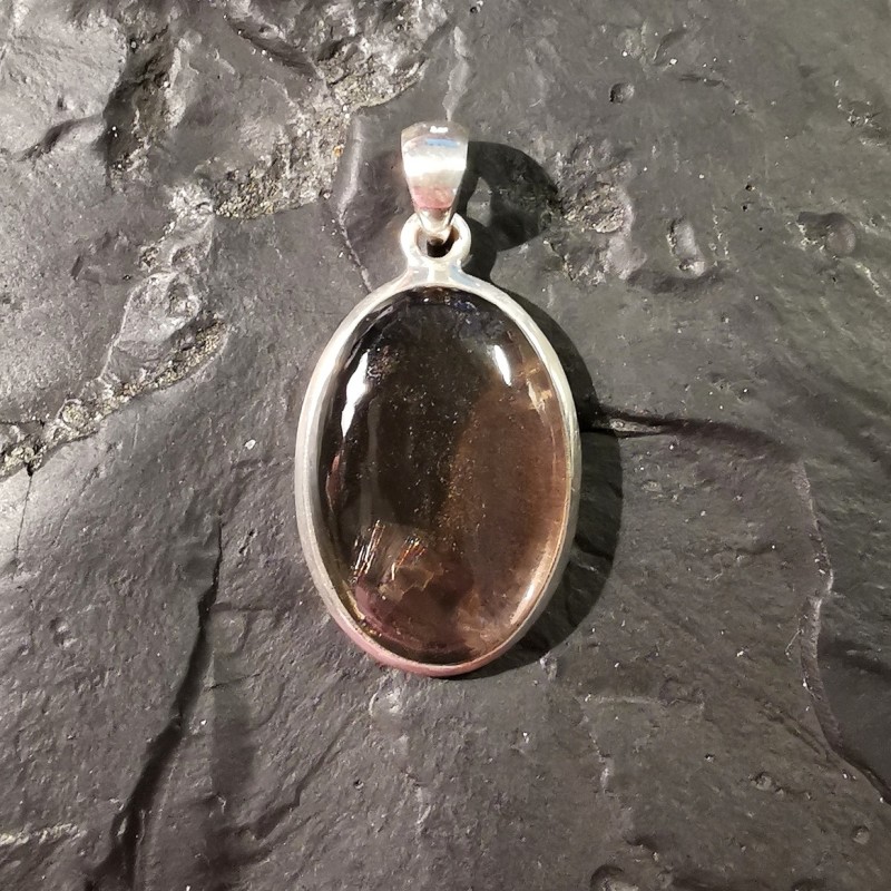 Quartz fumé - pendentif monté en argent 1 - 1er chakra de Catalogue pierres et cristaux