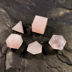 Les 5 solides de Platon en quartz rose de Catalogue pierres et cristaux