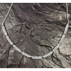 Labradorite blanche - Collier chaine en argent - chakra turquoise de Catalogue pierres et cristaux