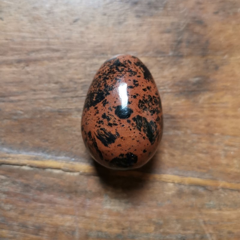 Obsidienne acajou - Œuf de yoni M percé - 1er chakra