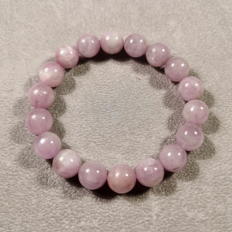 Kunzite - Bracelet perles 10mm - 4e chakra de Catalogue pierres et cristaux