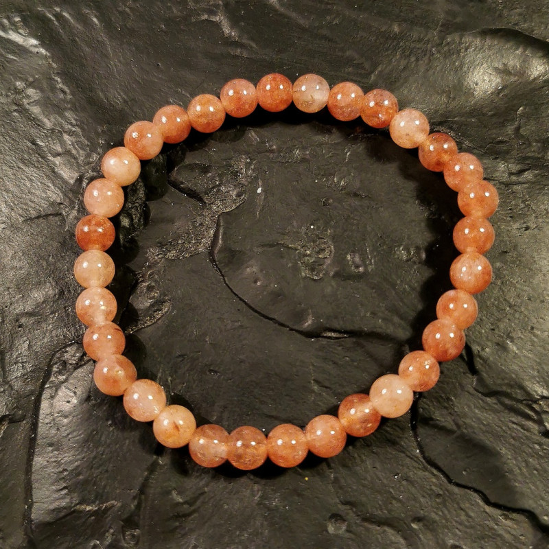 Pierre de soleil - Bracelet perles 6mm - 2e chakra de Catalogue pierres et cristaux