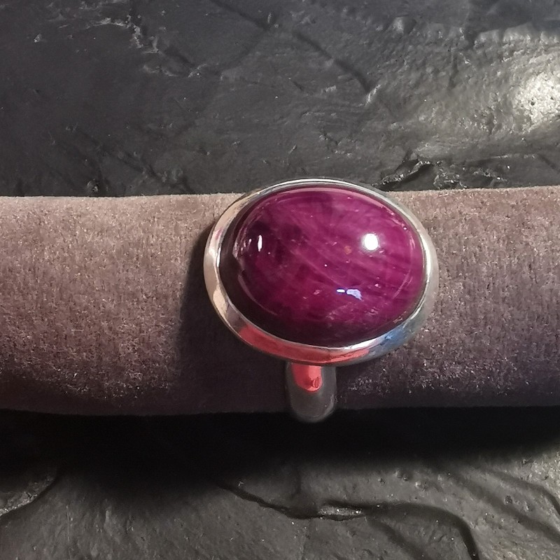 Rubis - bague réglable montée en argent 2 - 4e chakra de Catalogue pierres et cristaux