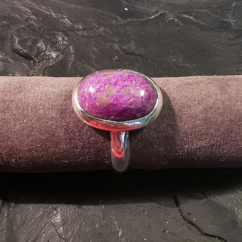 Stichtite - Bague reglable en argent - chakra magenta de Catalogue pierres et cristaux
