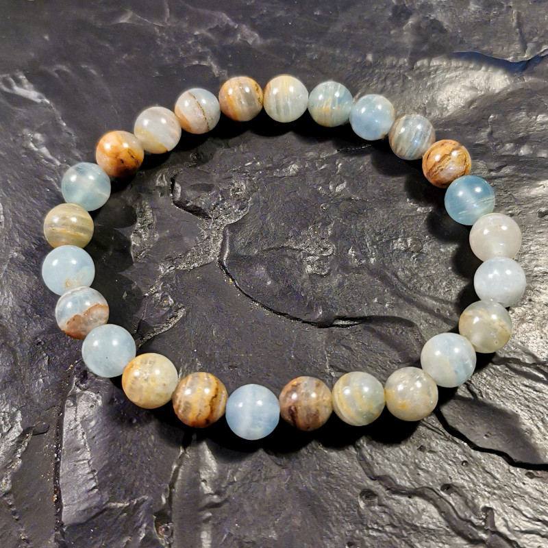 Onyx bleu - bracelet 8mm - 5e chakra de Catalogue pierres et cristaux
