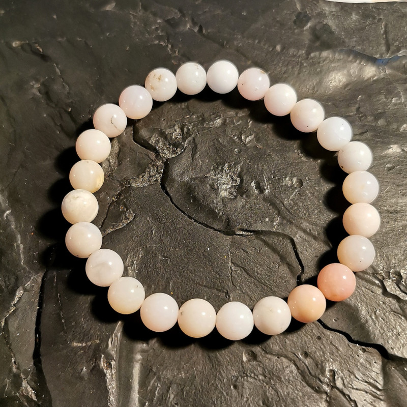 Opale rose - Bracelet perles 8mm - 4e chakra de Catalogue pierres et cristaux
