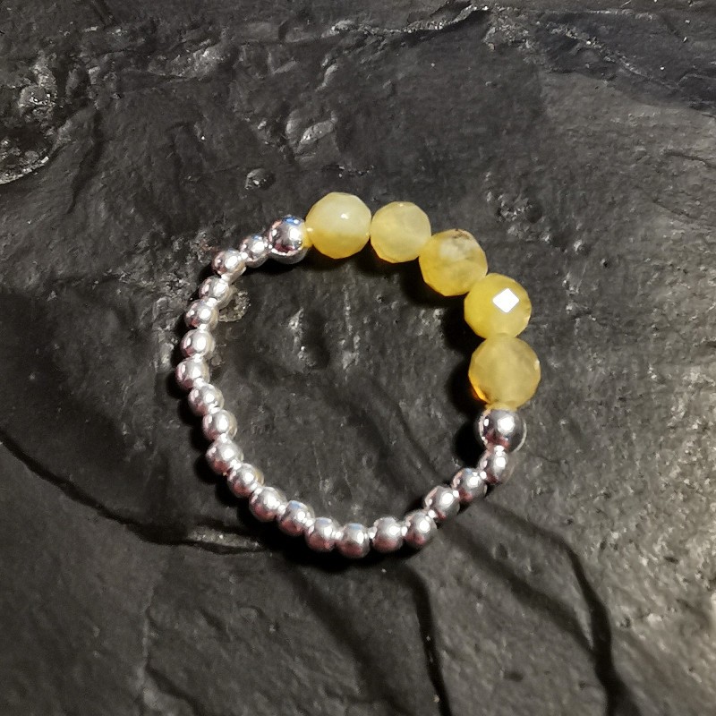 Opale jaune - Bague elastique - 3e chakra de Catalogue pierres et cristaux