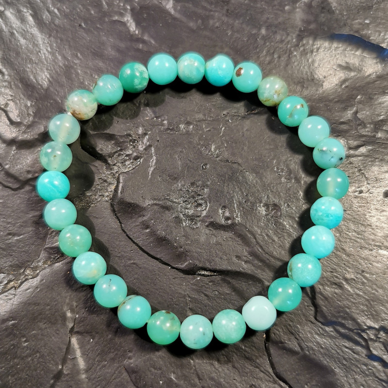 Chrysopale - Bracelet perles 6mm - chakra turquoise de Catalogue pierres et cristaux