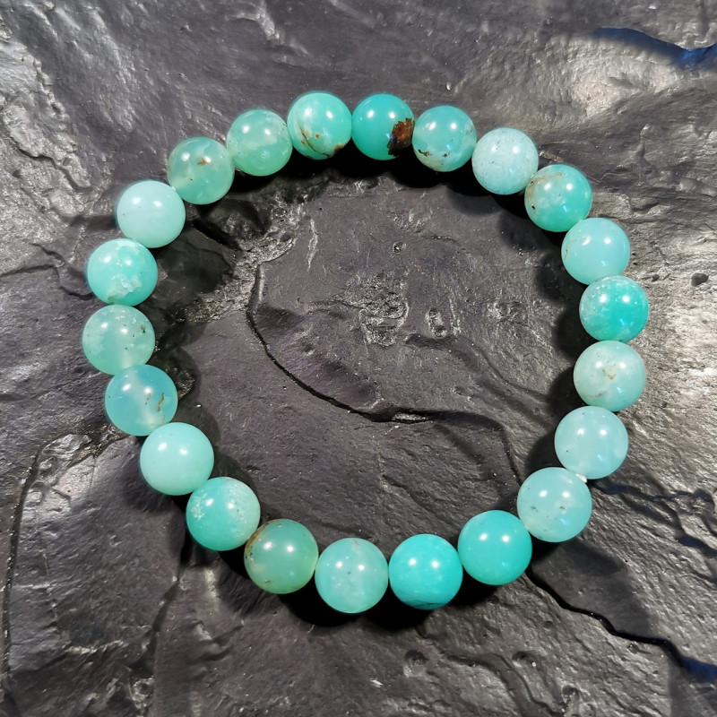 Chrysopale - Bracelet perles 8mm - chakra turquoise de Catalogue pierres et cristaux