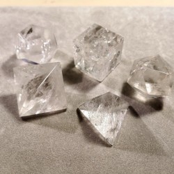 Les 5 solides de Platon en cristal de roche - L