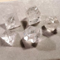 Les 5 solides de Platon en cristal de roche - L