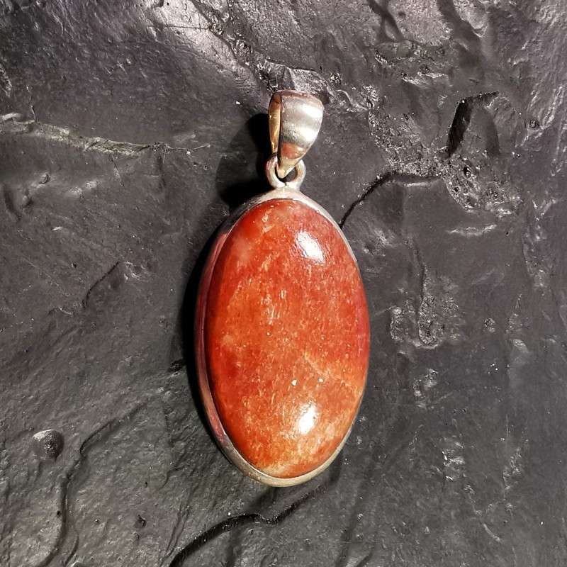 Pierre de soleil - pendentif monté en argent 1 de Catalogue pierres et cristaux