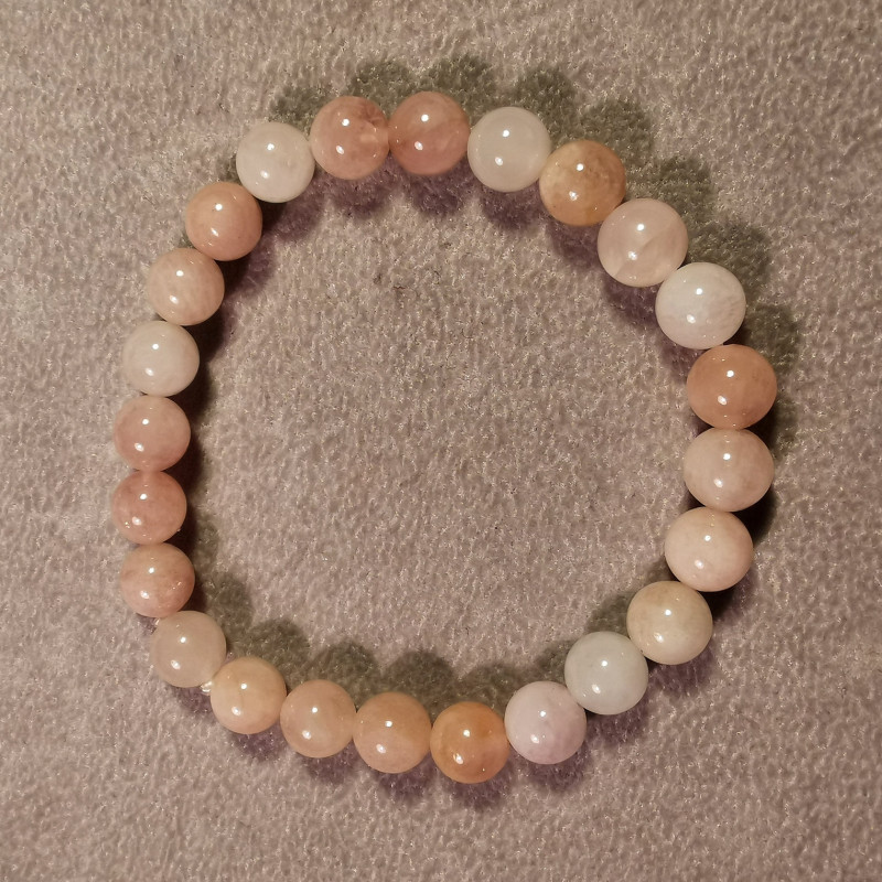 Morganite - bracelet perles 6mm - 4ème chakra de Catalogue pierres et cristaux