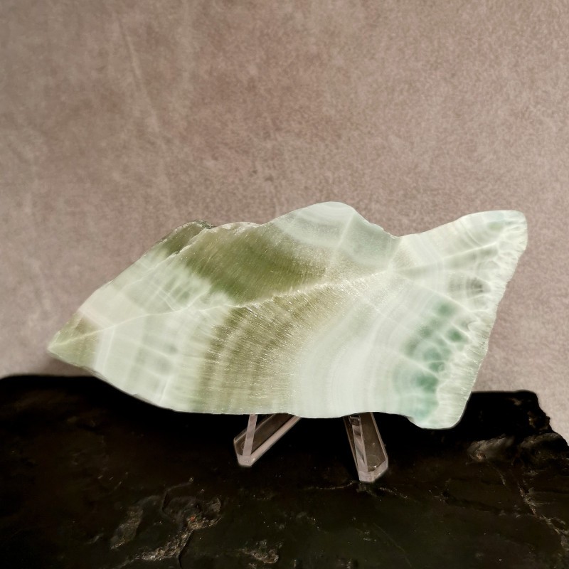 Aragonite verte - tranche pièce unique 2 - chakra pistache