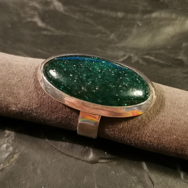 Fuchsite - Bague réglable en argent - 4ème chakra de Catalogue pierres et cristaux