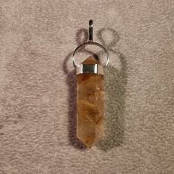 Quartz rutile - pendentif pièce unique 1 - 2e chakra