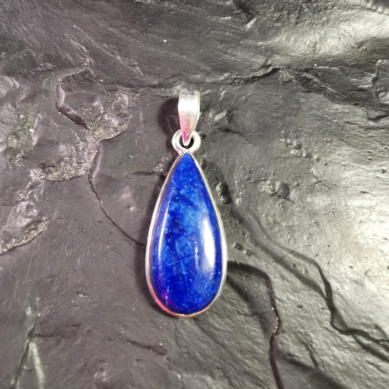 Lapis lazuli - Pendentif monté en argent 3 - 6ème chakra de Catalogue pierres et cristaux
