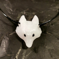 Jade blanc - Pendentif tête...