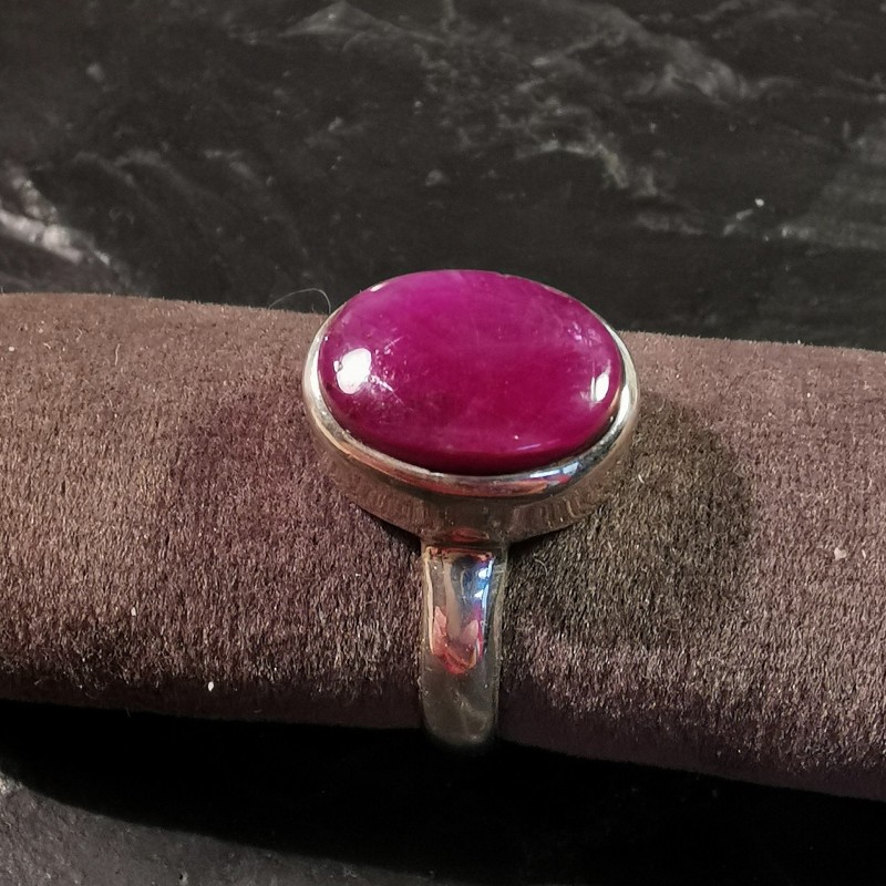 Rubis - bague réglable montée en argent - 4e chakra de Pierres & Cristaux - Pièces uniques