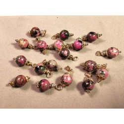 Cobaltocalcite - pendentif doré - chakra magenta de Catalogue pierres et cristaux