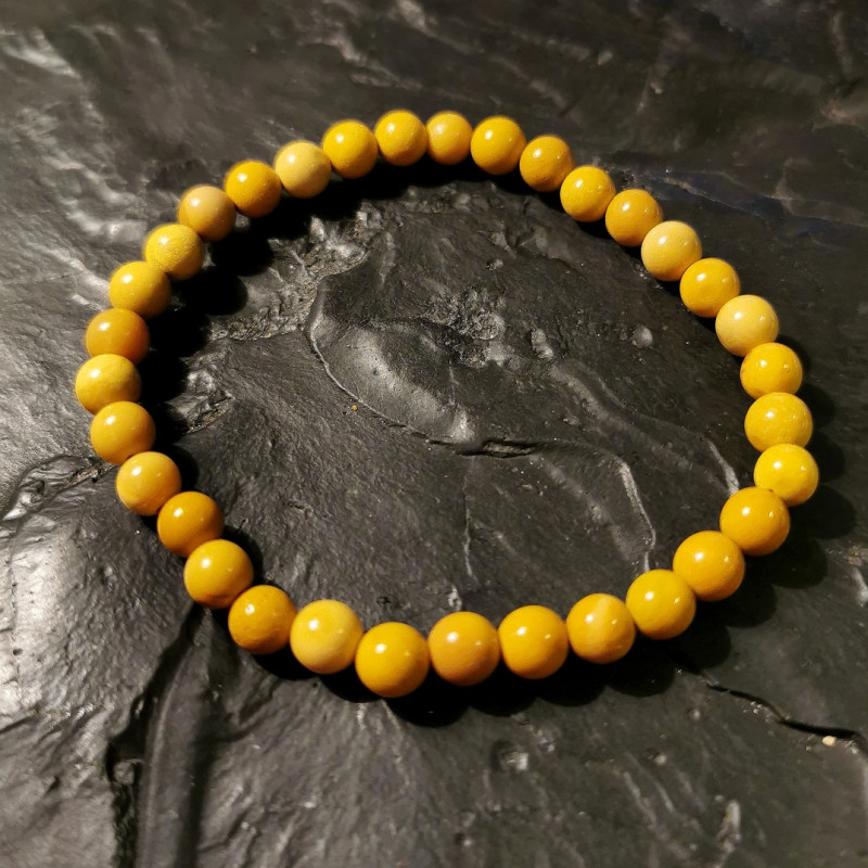 Jaspe jaune - bracelet perles 6mm - 3e chakra de Catalogue pierres et cristaux