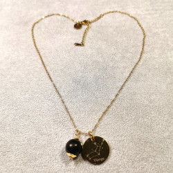 Shungite - Collier avec médaille Astro et pendentif Collection Bijoux dorés de Catalogue Shungite