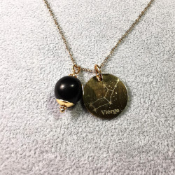Shungite - Collier avec médaille Astro et pendentif Collection Bijoux dorés de Catalogue Shungite