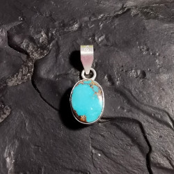 Turquoise d'Iran- pendentif monté en argent 4 - chakra turquoise de Catalogue pierres et cristaux