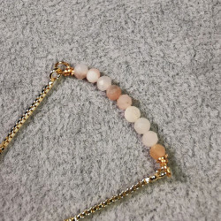 Opale rose - Bracelet réglable en acier inoxydable doré de Catalogue pierres et cristaux