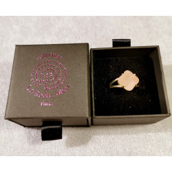 Quartz rose - bague réglable en acier inoxydable doré de Catalogue pierres et cristaux