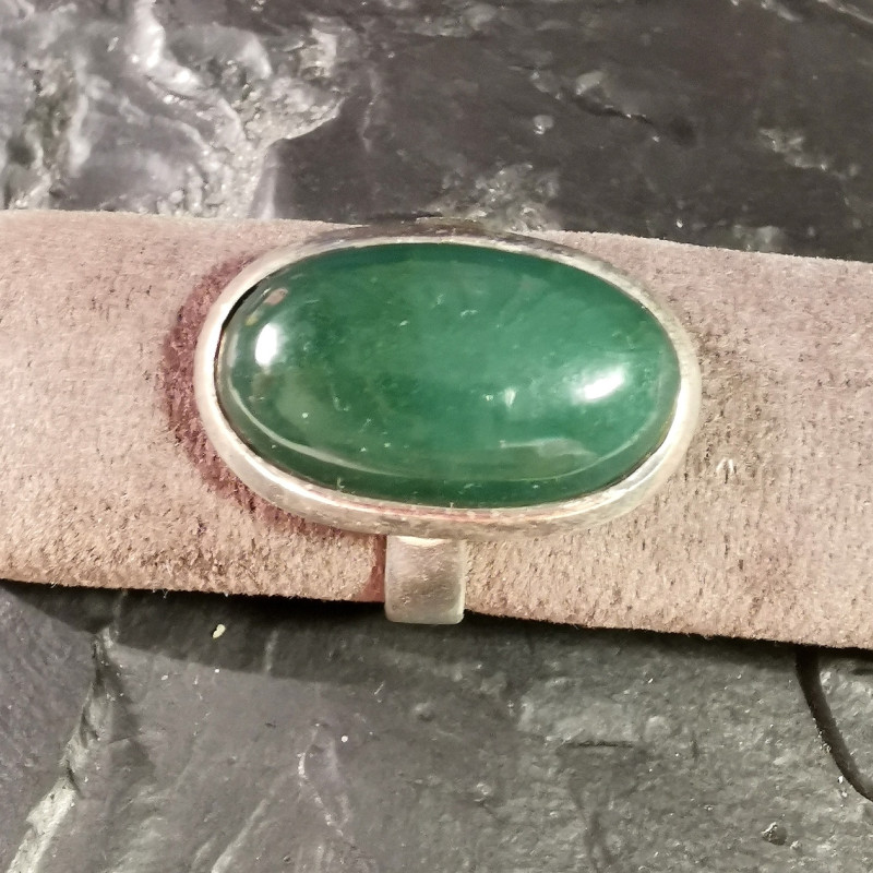 Jade néphrite - bague règlable en argent - chakra pistache de Catalogue pierres et cristaux