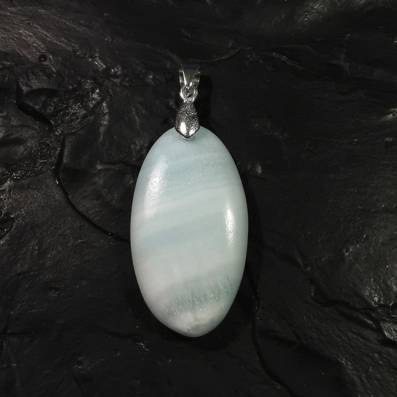 Aragonite bleue - pendentif pièce unique 1 - 5e chakra de Catalogue pierres et cristaux